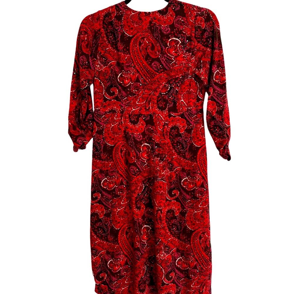 J. Jill Paisley Knit Jersey Dress Size X-Small XS EUC - Picture 5 of 8